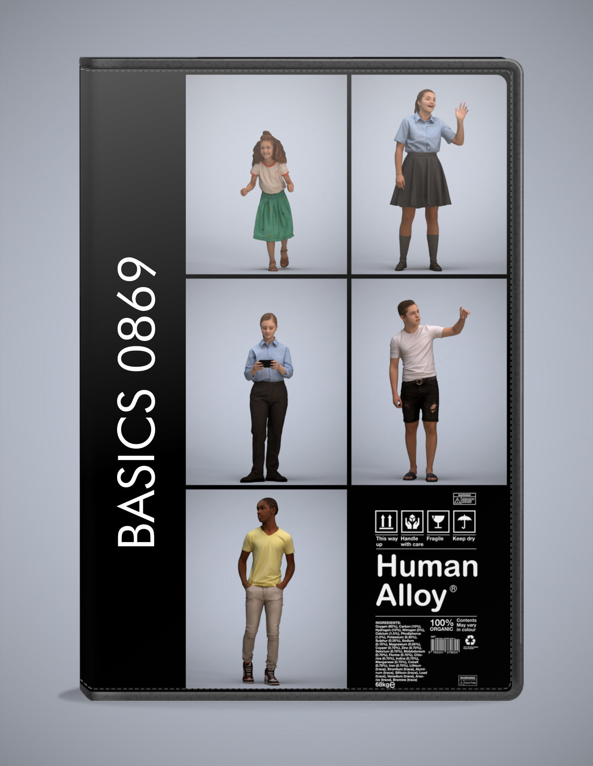 3D people models kids bundle, 5 scanned humans for 3ds Max rendering