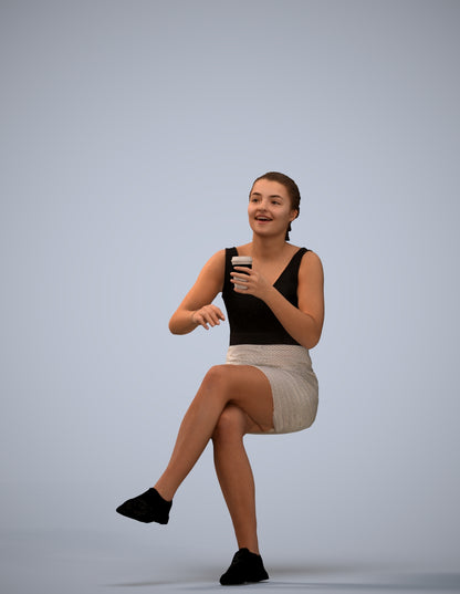 3D people model girl casual kids, scanned human for 3ds Max rendering