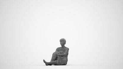 3D scanned woman sport, photorealistic archviz people for Enscape and SketchUp, wireframe back view