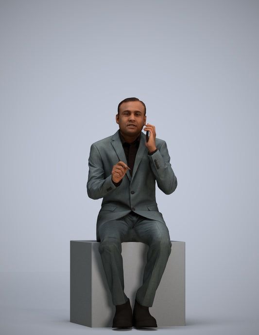 photogrammetry 3D man business shopping, realistic human model archviz FBX