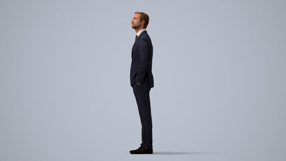 realistic 3D people man business, render-ready for V-Ray and Corona, FBX OBJ, three-quarter view render