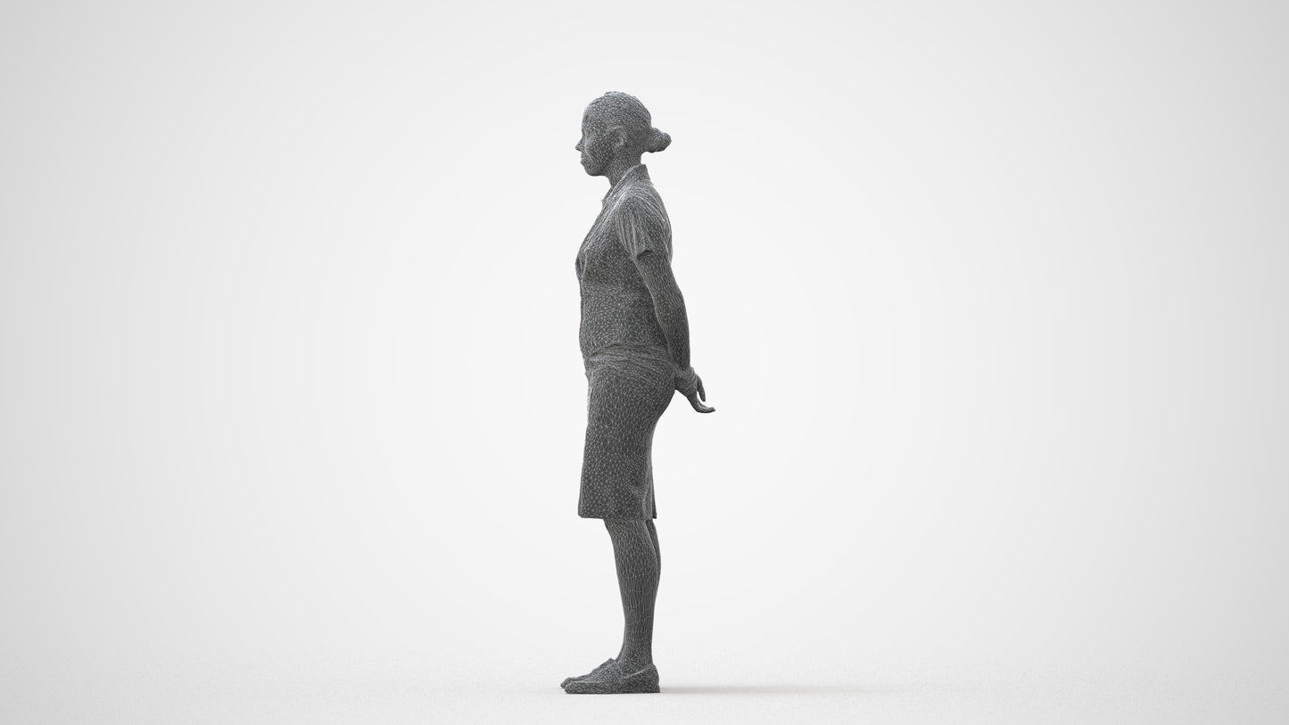 realistic 3D people woman hospitality, render-ready for V-Ray and Corona, FBX OBJ, square thumbnail