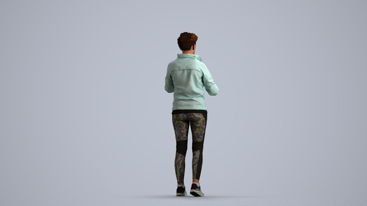 realistic 3D people woman sport, render-ready for V-Ray and Corona, FBX OBJ, front view render