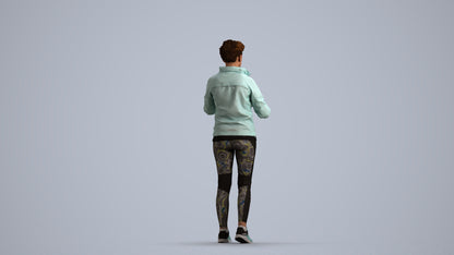 realistic 3D people woman sport, render-ready for V-Ray and Corona, FBX OBJ, front view render