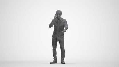 3D people model man casual standing, scanned human for 3ds Max rendering, three-quarter front view render