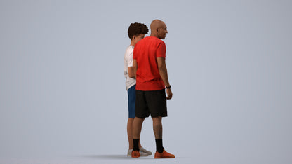 realistic 3D boy casual kids, scanned archviz people for Blender and 3ds Max, side view render