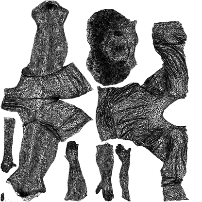 realistic 3D boy casual kids, scanned archviz people for Blender and 3ds Max, wireframe top-down view