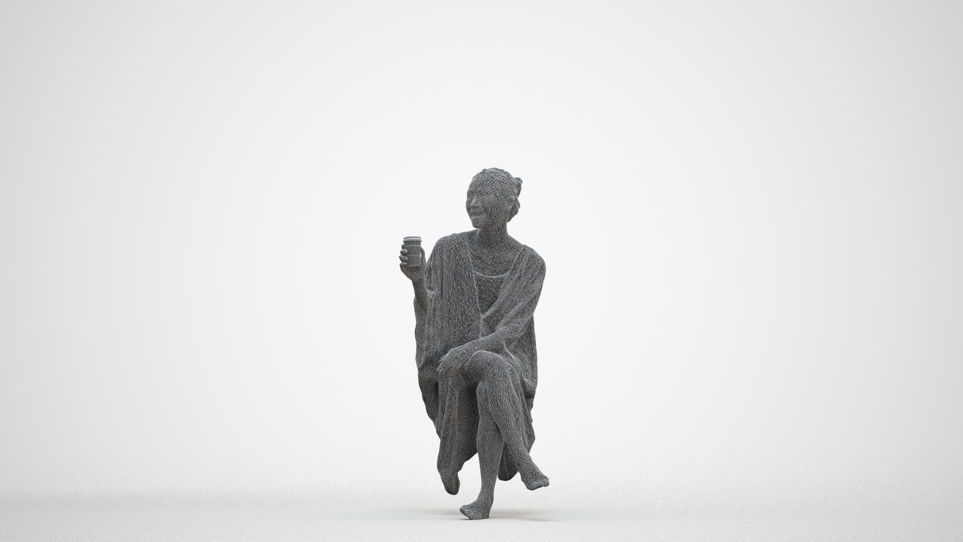 realistic 3D people woman casual pool, render-ready for V-Ray and Corona, FBX OBJ, three-quarter front view render