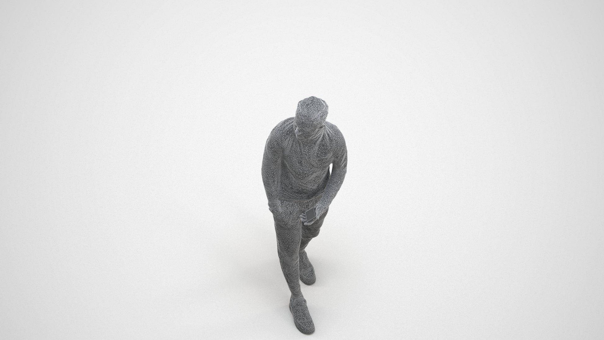 realistic 3D boy casual kids, scanned archviz people for Blender and 3ds Max, wireframe three-quarter view