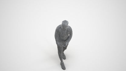 realistic 3D boy casual kids, scanned archviz people for Blender and 3ds Max, wireframe three-quarter view