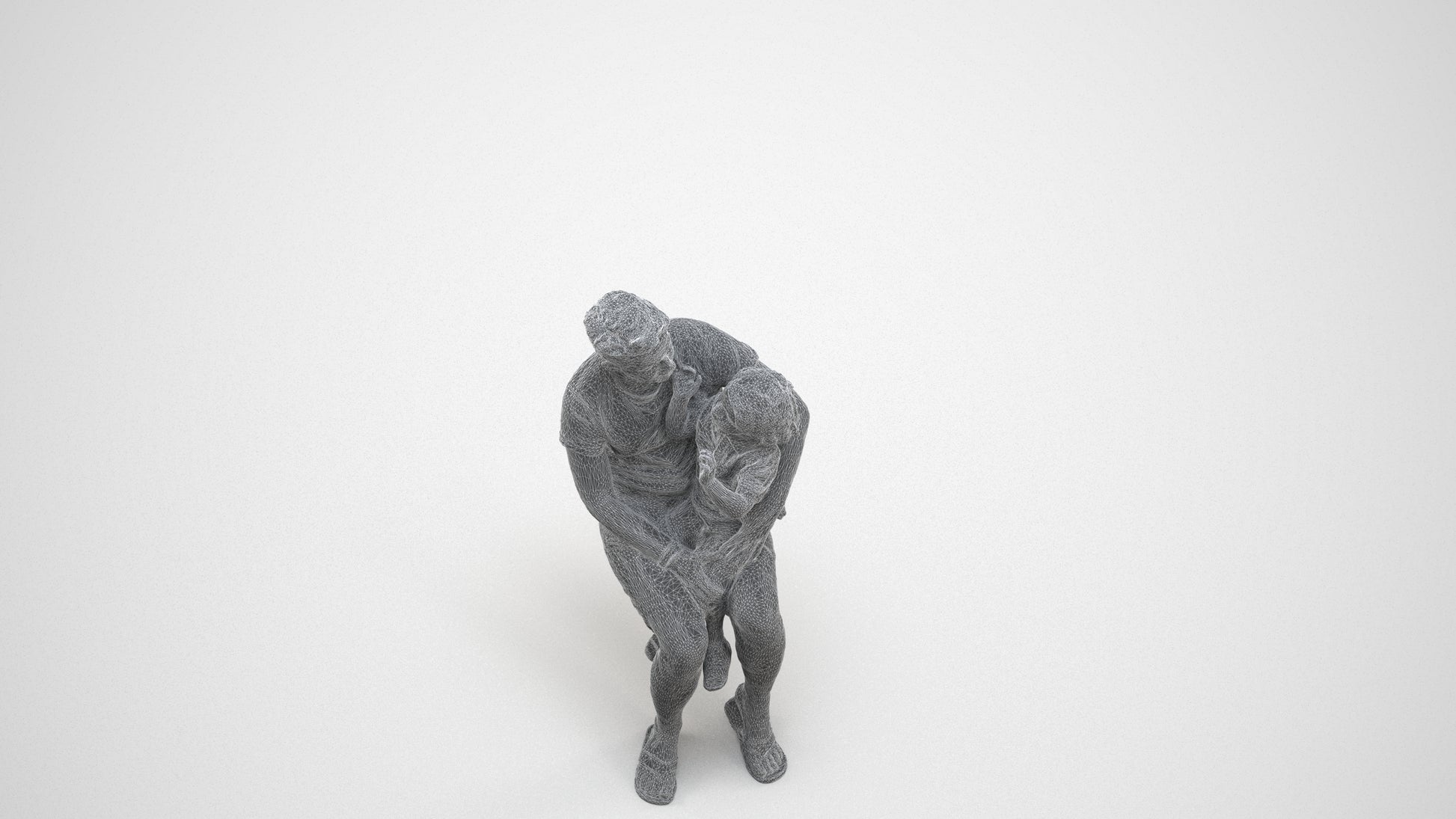 scanned 3D boy casual kids, photogrammetry people for Enscape and V-Ray, wireframe three-quarter view