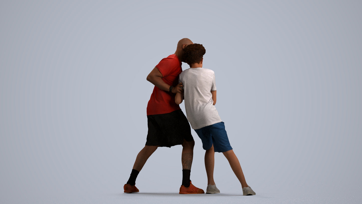 3D people model boy casual kids, scanned human for 3ds Max rendering, front view render