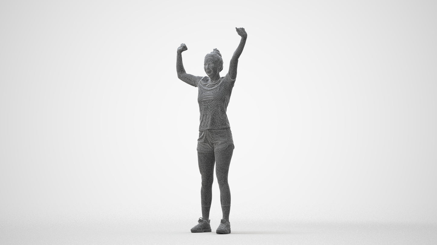 photogrammetry 3D woman sport, realistic human model archviz FBX, square thumbnail