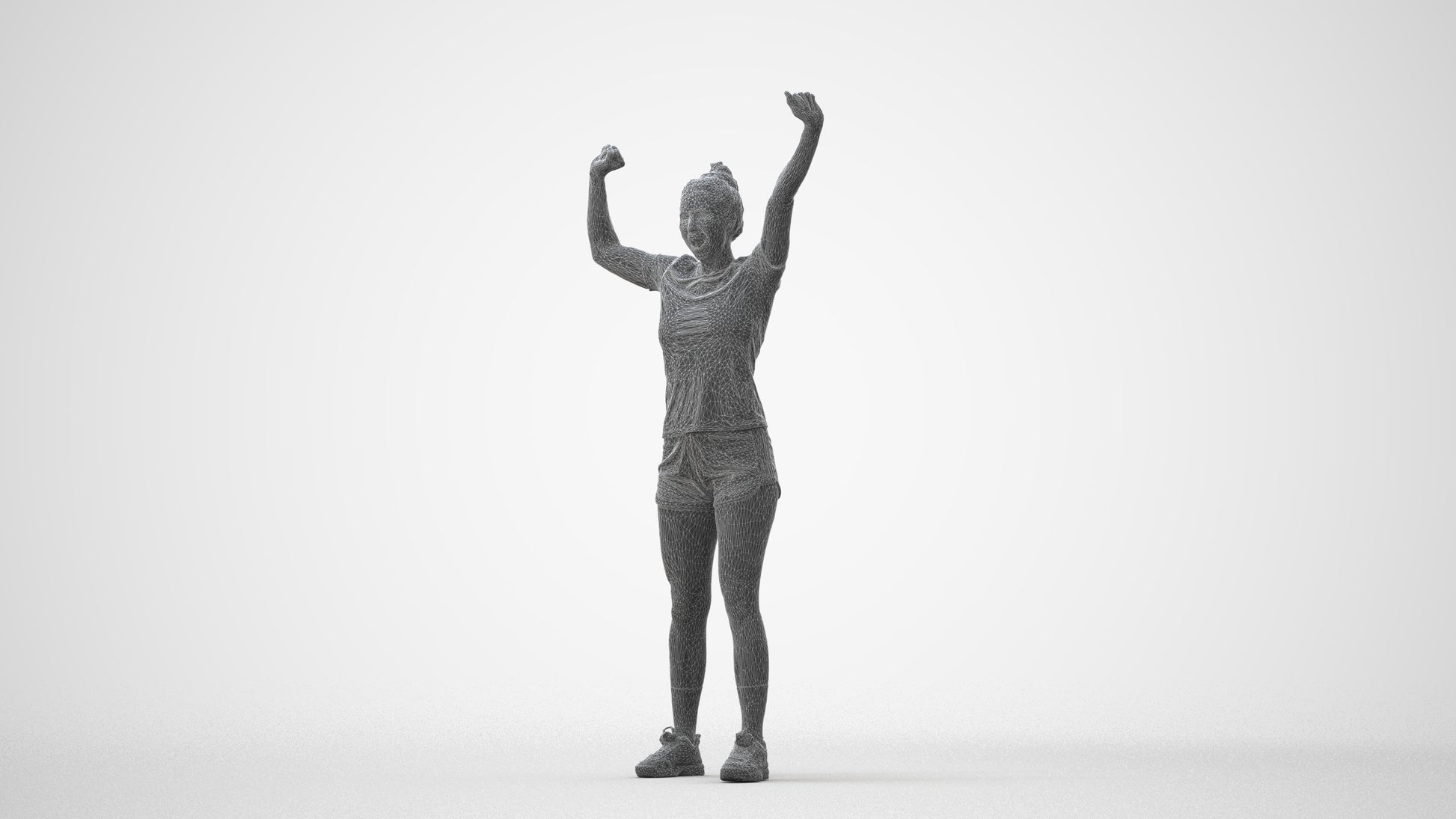 photogrammetry 3D woman sport, realistic human model archviz FBX, square thumbnail