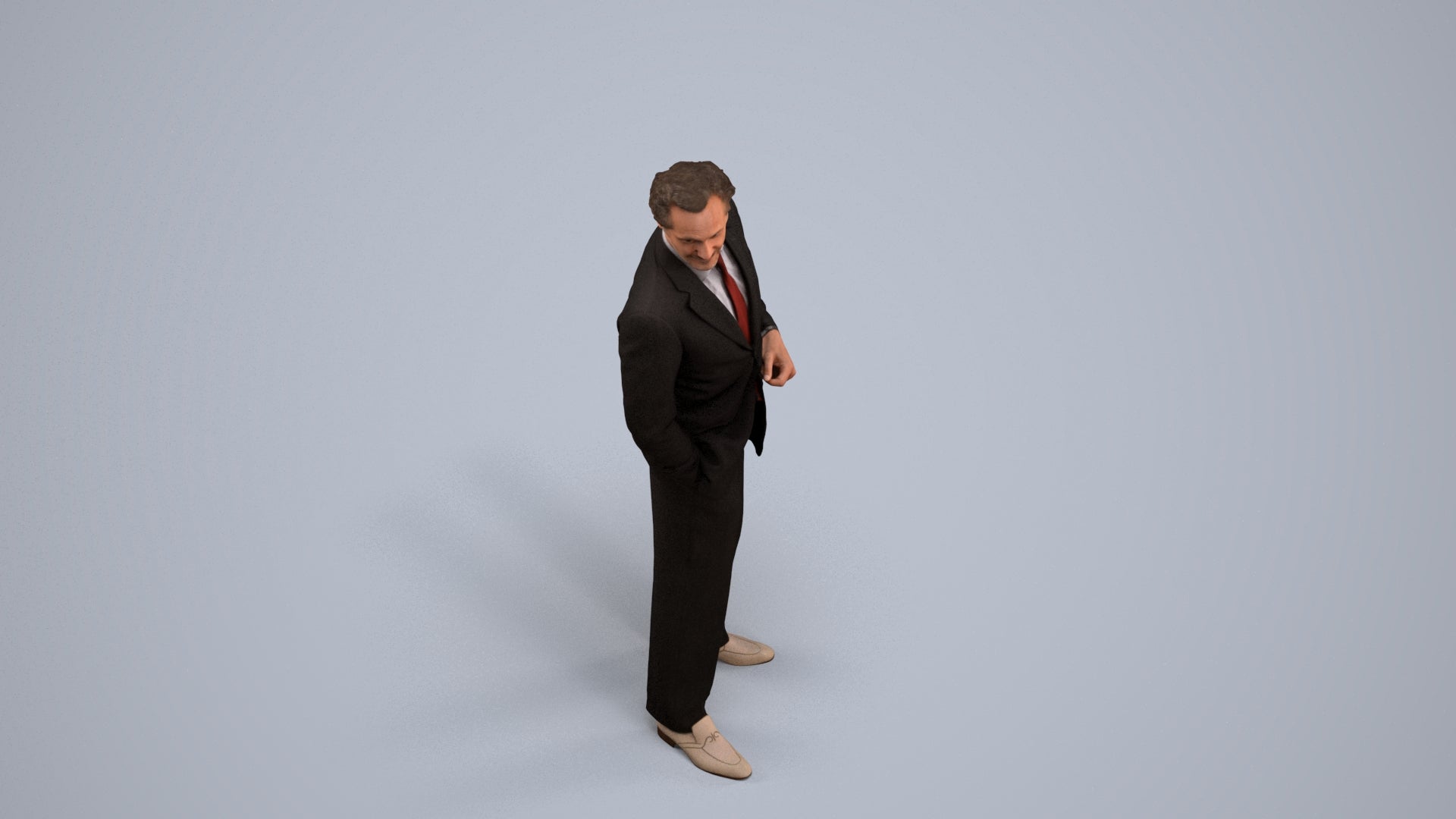 3D scanned man business, photorealistic archviz people for Enscape and SketchUp, back view render