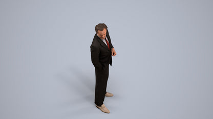 3D scanned man business, photorealistic archviz people for Enscape and SketchUp, back view render