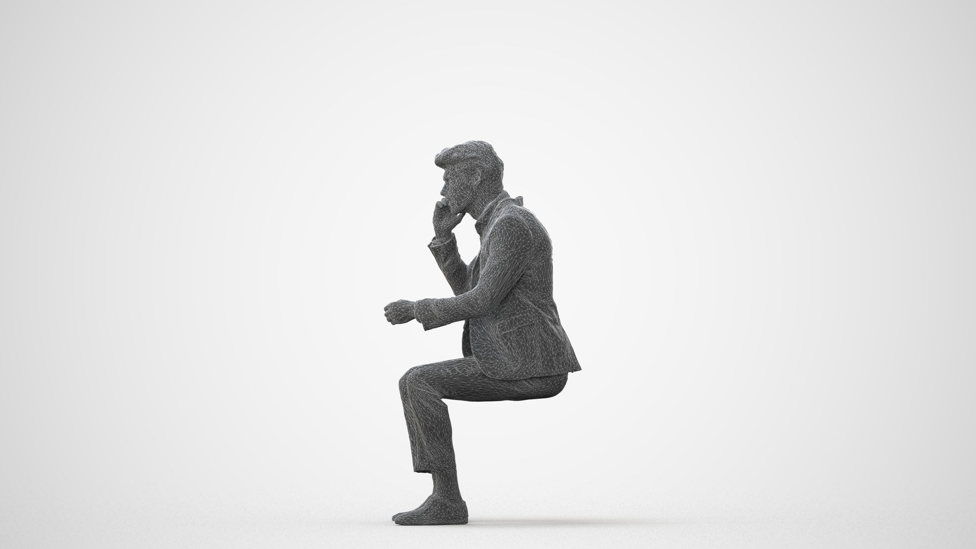 realistic 3D man business, scanned archviz people for Blender and 3ds Max, square thumbnail