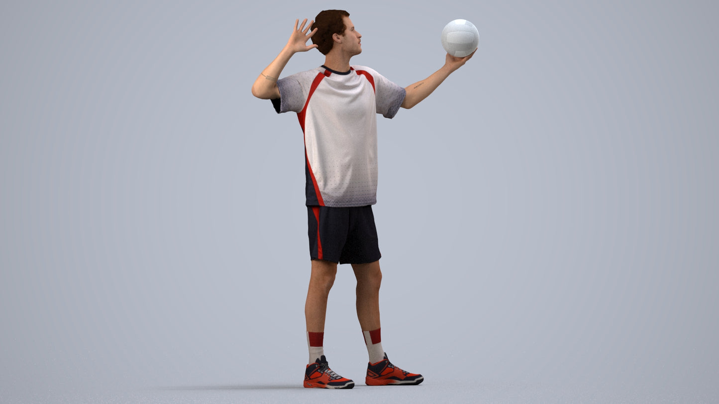 realistic 3D people man sport, render-ready for V-Ray and Corona, FBX OBJ, side view render