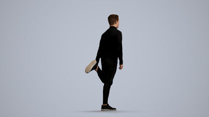 scanned 3D boy sport, photogrammetry people for Enscape and V-Ray, front view render