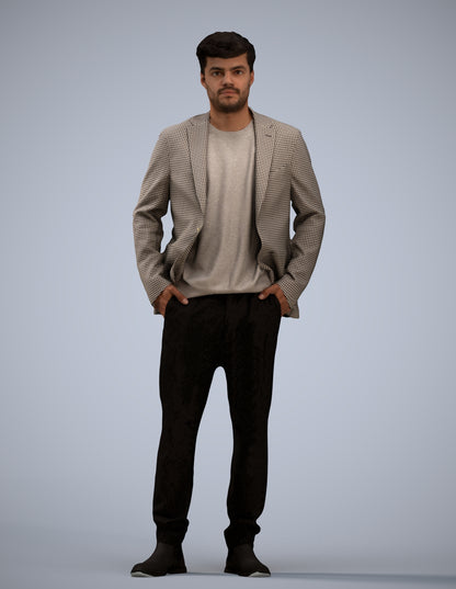 3D scanned man business, photorealistic archviz people for Enscape and SketchUp