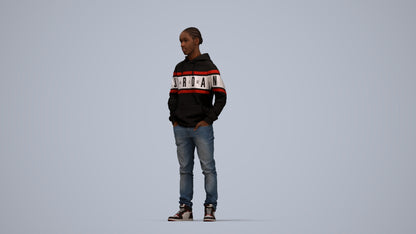 3D people model boy casual kids, scanned human for 3ds Max rendering, top-down view render