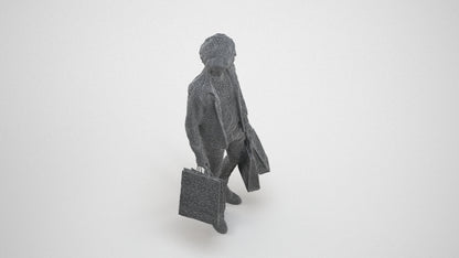 realistic 3D man casual shopping, scanned archviz people for Blender and 3ds Max, wireframe three-quarter view