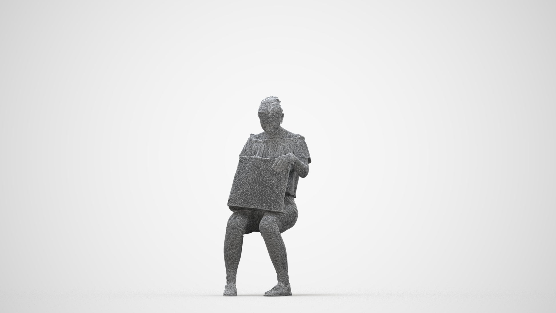 realistic 3D people woman business shopping, render-ready for V-Ray and Corona, FBX OBJ, wireframe back view