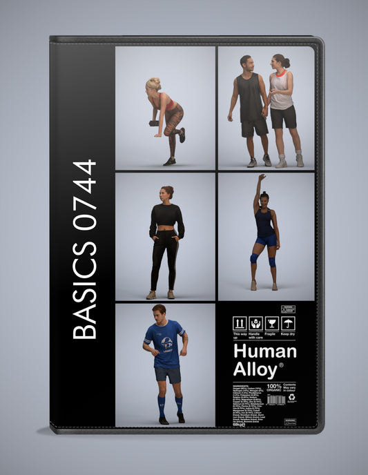 3D human models sport bundle, 5 photogrammetry scanned people for archviz