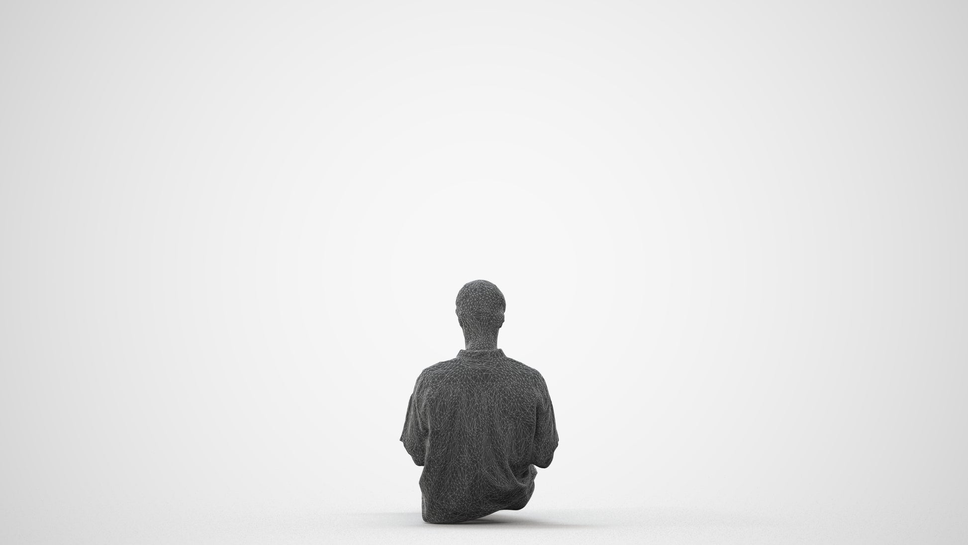 photogrammetry 3D man casual sitting, realistic human model archviz FBX, square thumbnail