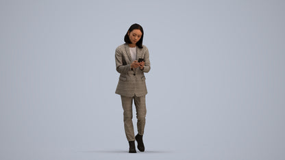 photogrammetry 3D woman business standing, realistic human model archviz FBX, standing pose render