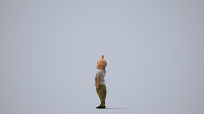 realistic 3D people boy casual kids, render-ready for V-Ray and Corona, FBX OBJ, three-quarter view render