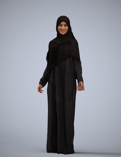 photogrammetry 3D woman standing, realistic human model archviz FBX