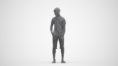 photogrammetry 3D boy casual kids, realistic human model archviz FBX, three-quarter front view render