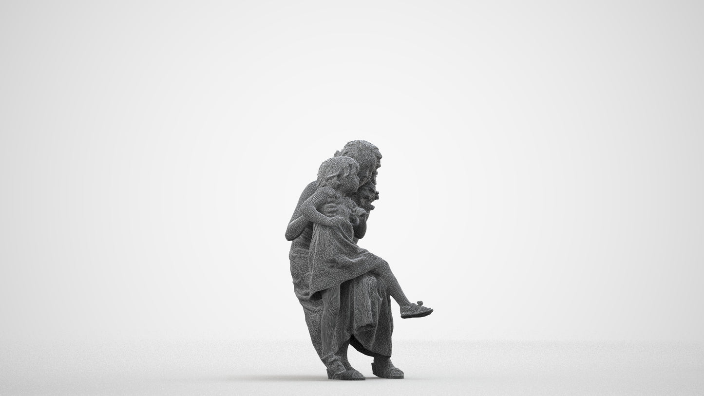 photogrammetry 3D boy casual kids, realistic human model archviz FBX, wireframe side view