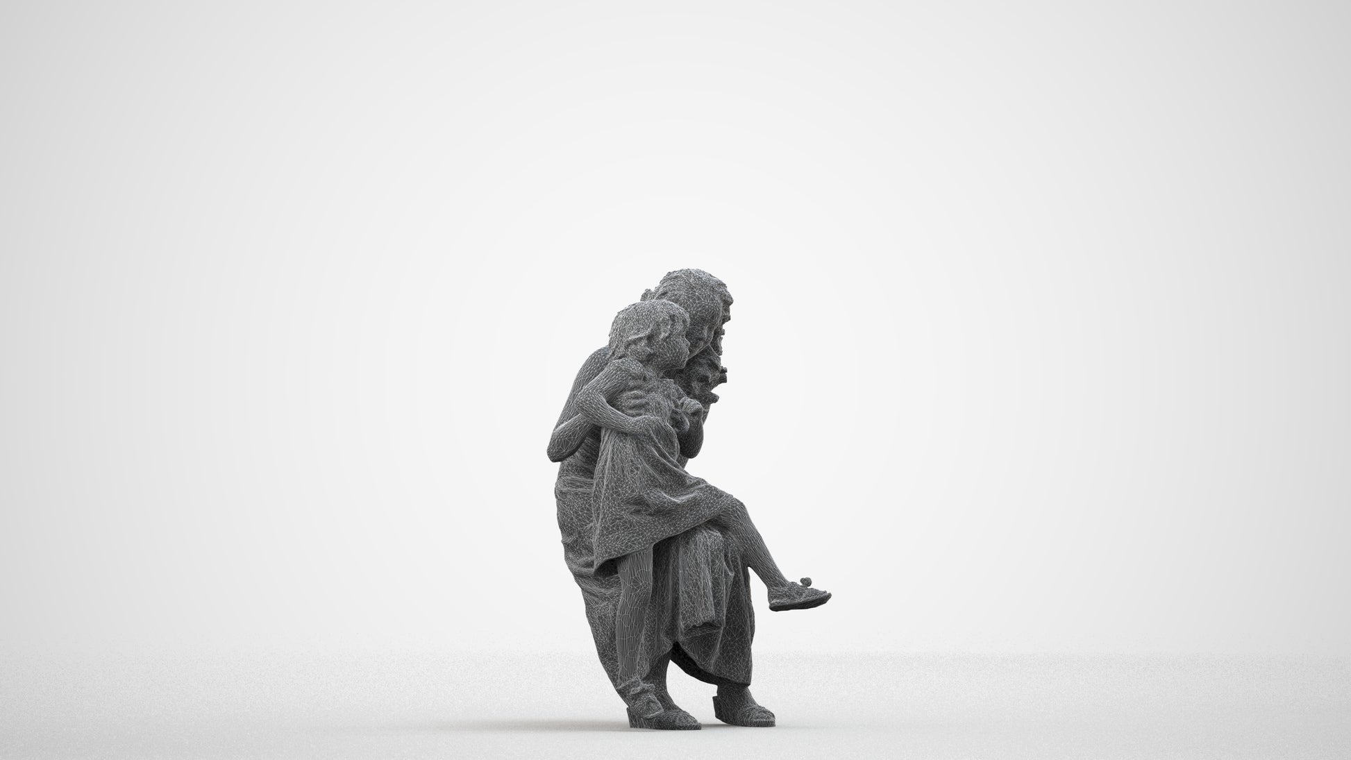 photogrammetry 3D boy casual kids, realistic human model archviz FBX, wireframe side view