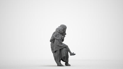 photogrammetry 3D boy casual kids, realistic human model archviz FBX, wireframe side view