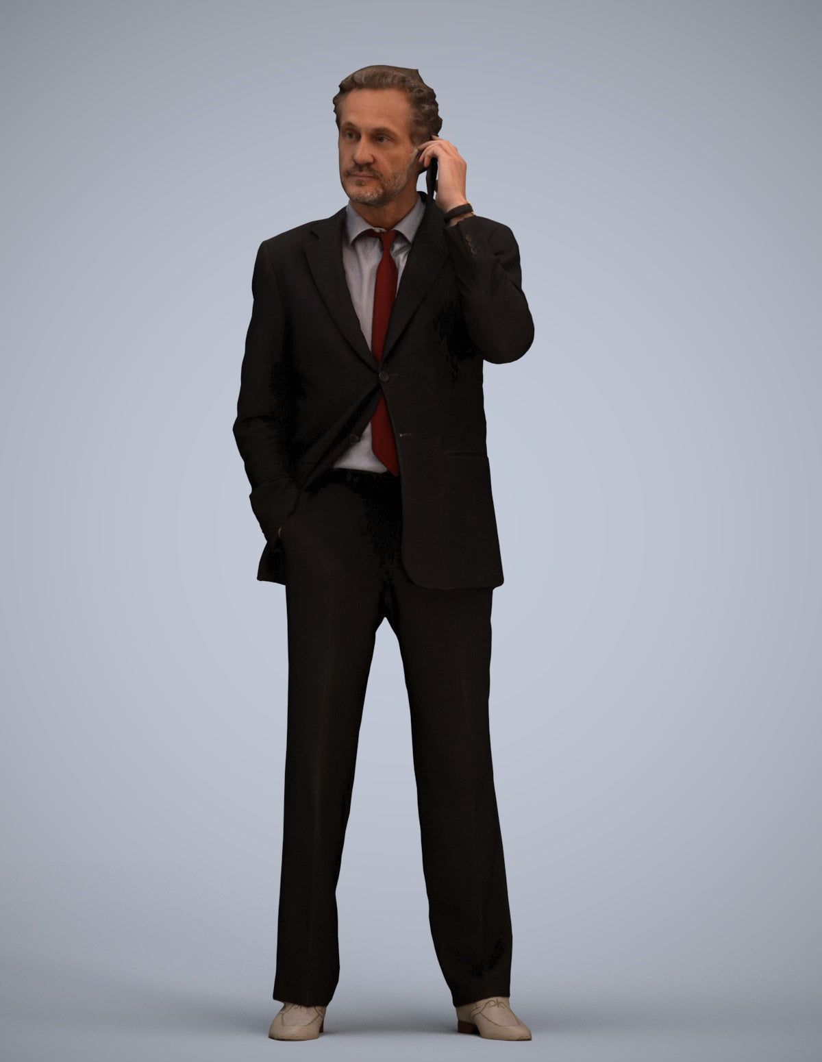 photogrammetry 3D man business standing, realistic human model archviz FBX