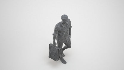 realistic 3D people man casual shopping, render-ready for V-Ray and Corona, FBX OBJ, wireframe three-quarter view
