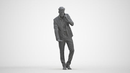 realistic 3D human man business, archviz people FBX OBJ for Blender, three-quarter front view render