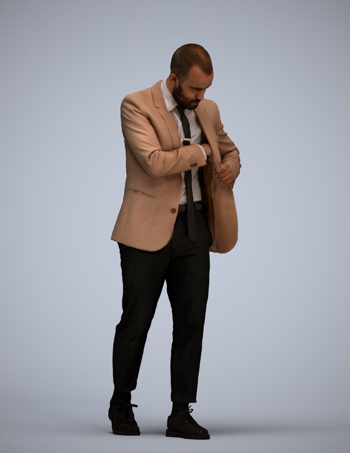 realistic 3D human man business walking, archviz people FBX OBJ for Blender