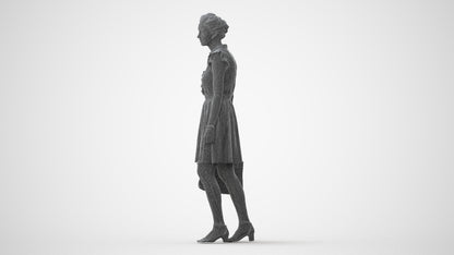 realistic 3D woman casual walking, scanned archviz people for Blender and 3ds Max, square thumbnail