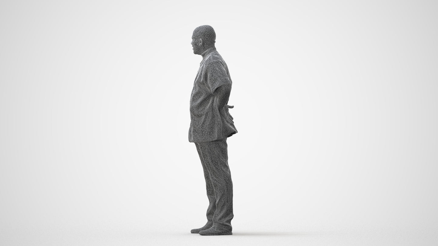 scanned 3D man hospitality, photogrammetry people for Enscape and V-Ray, square thumbnail