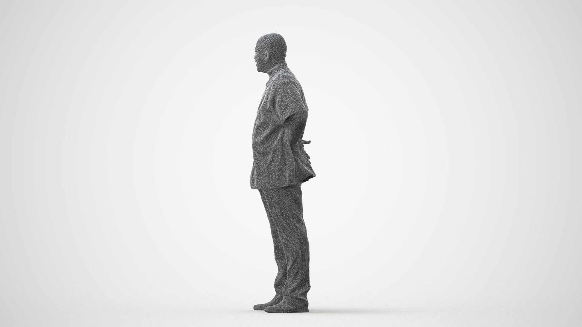 scanned 3D man hospitality, photogrammetry people for Enscape and V-Ray, square thumbnail