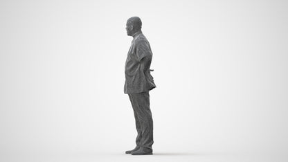 scanned 3D man hospitality, photogrammetry people for Enscape and V-Ray, square thumbnail