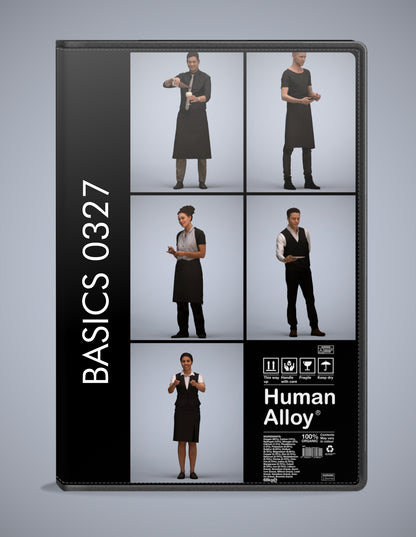 realistic 3D people hospitality set, 5 render-ready models for V-Ray and Corona