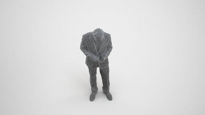 scanned 3D man business, photogrammetry people for Enscape and V-Ray, wireframe three-quarter view