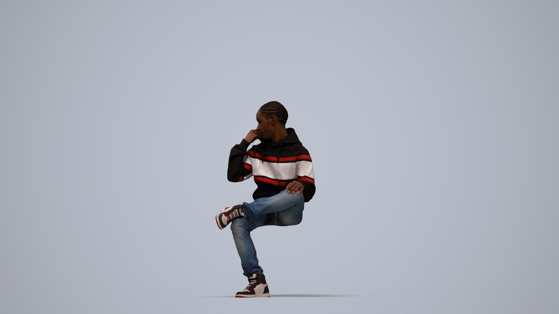 3D scanned boy kids casual, photorealistic archviz people for Enscape and SketchUp, top-down view render