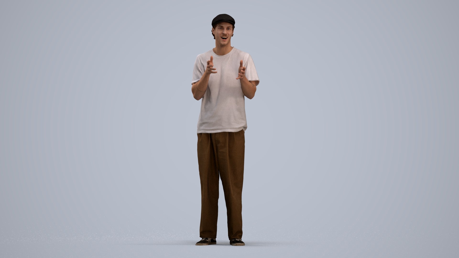 scanned 3D man casual standing, photogrammetry people for Enscape and V-Ray, standing pose render