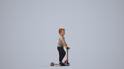 3D people model boy casual kids, scanned human for 3ds Max rendering, side view render