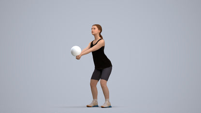 photogrammetry 3D girl sport, realistic human model archviz FBX, standing pose render